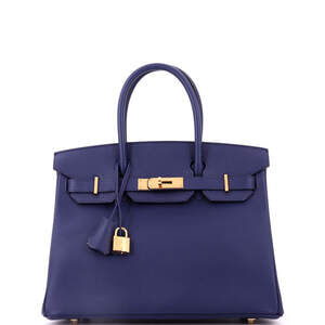 Hermes Birkin 30 Blue Epsom with Gold Hardware